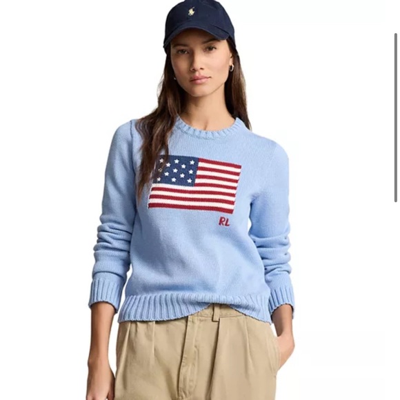 Polo Ralph Lauren Sweaters - NWT Polo by Ralph Lauren Women’s Blue Flag Sweater (medium)
